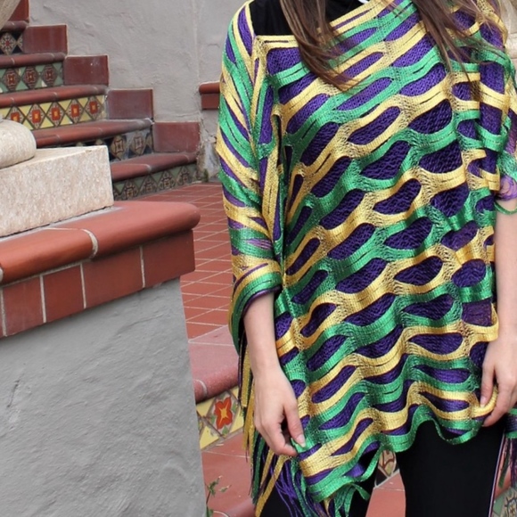 mardi gras tinsel poncho